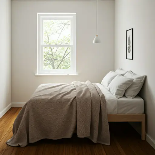 AI bedroom design - minimalist Japandi style room makeover