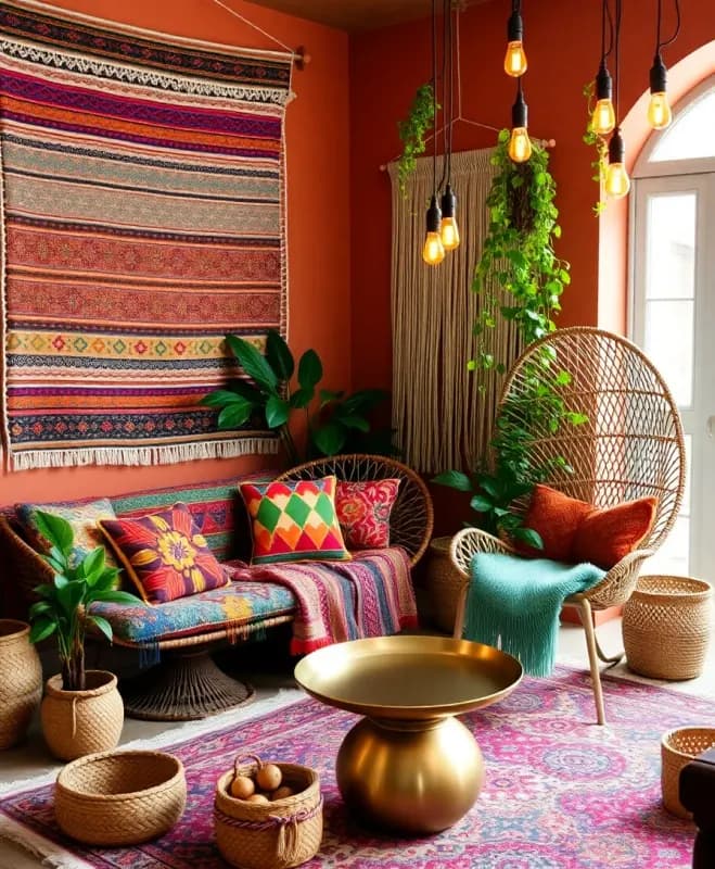 Bohemian AI room decor